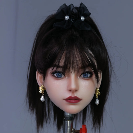 Full silicone head model, open design, special mouth channel, adult male toy, with hair and eyebrow transplantation technology,