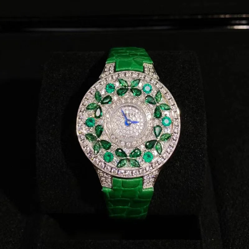 Luxury Colorful Women's Watch Quality Jewel Wristwatch Bracelet Elegant Timepiece for Ladies Luxury Brands Quartz Watches clock