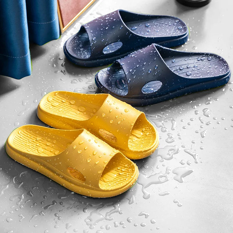 Indoor Home Slippers Thick Bottom Summer Men Women Four Seasons Anti-Slip Indoor Comfortable EVA Ladies Slip-On Sandals