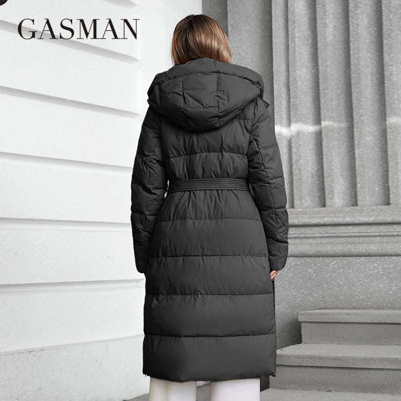 GASMAN 2024 Women's winter jacket fashion long Big pocket Coat women brand high-quality parka windproof warm down jackets 88618