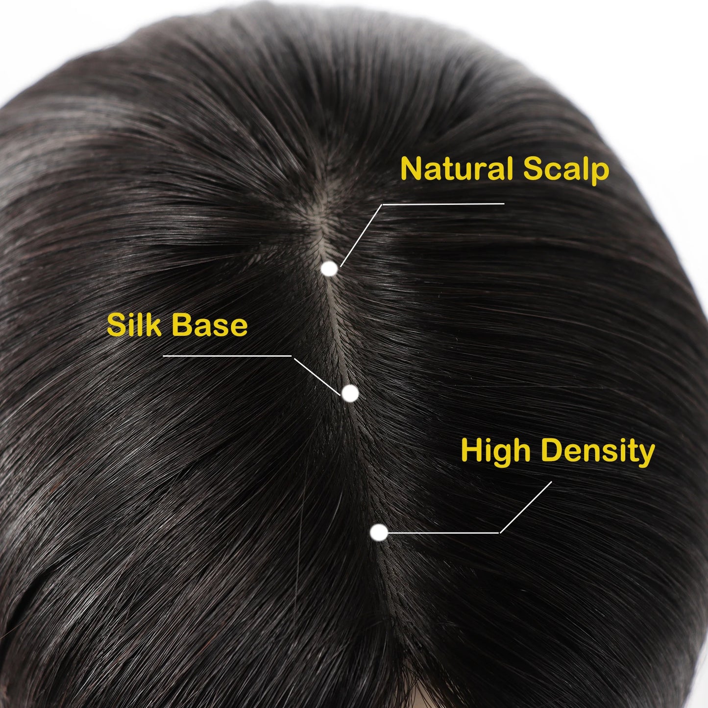 Dark Brown Jewish Topper Real Virgin European Human Hair Kosher Sheitels for White Women Silk Top Hairpieces Natural Scalp