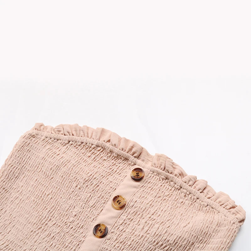 JIM & NORA 2024 summer Europe and the United States the new hot sell play elastic stretch chest rompers button up rompers