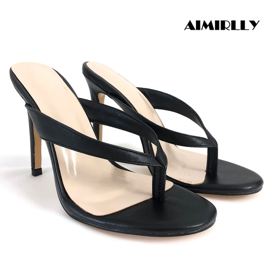 2025 Trend Flip-flops Womens Slipper Sandals Peep Toe High Heels Shoes Ladies Summer Casual Footwear Support Customized