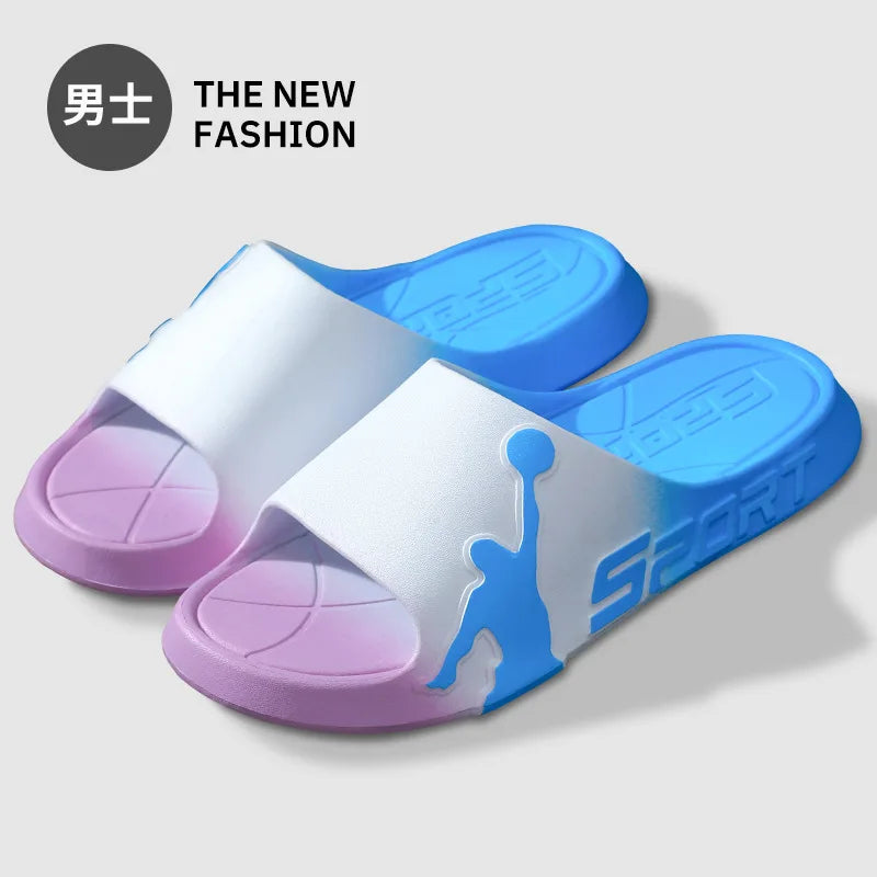 Feslishoet Women Letter Slippers Beach Slides Solid Color Mens Thick Sole Indoor Bathroom Anti Slip Shoes Summer Couple Sandals