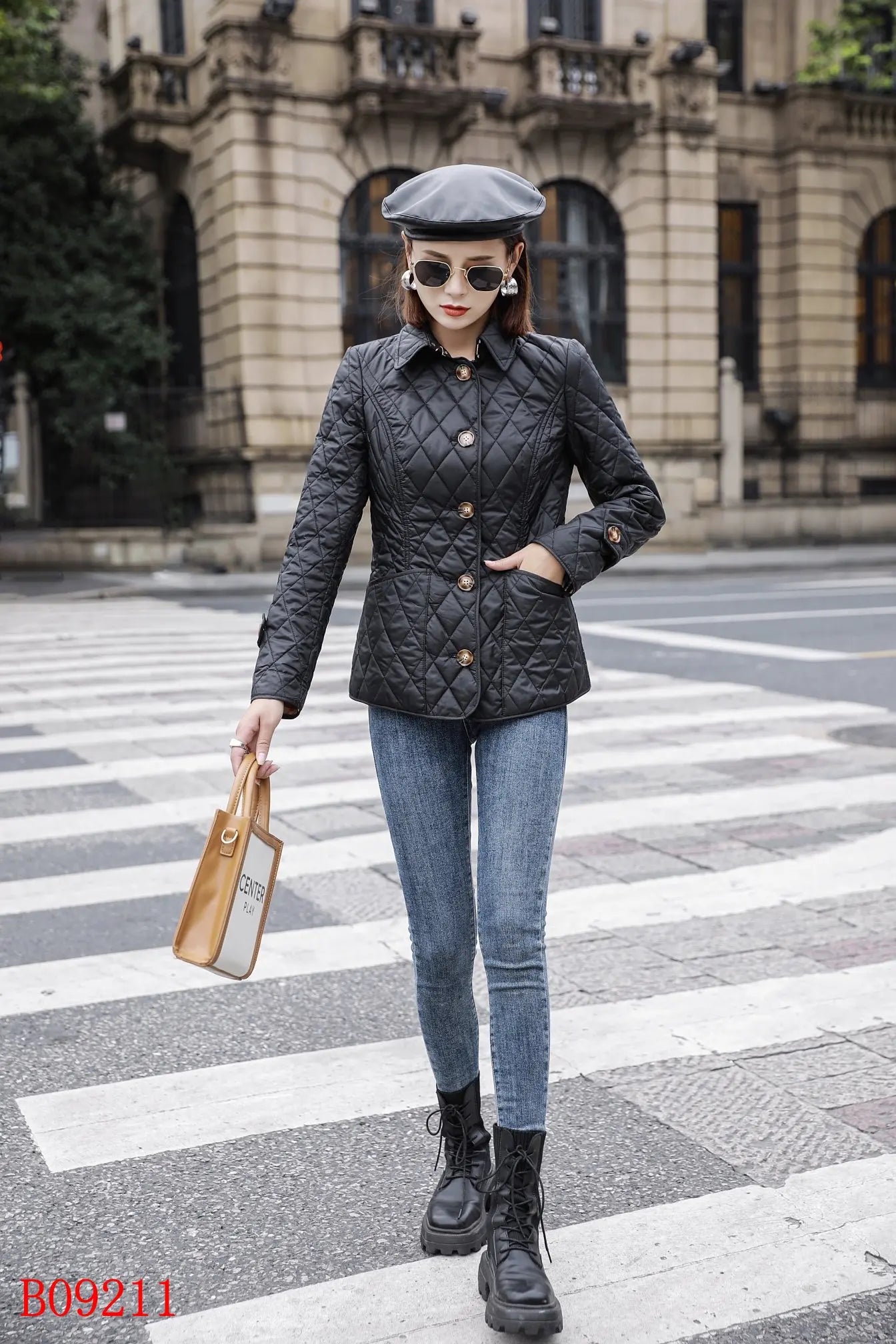 Solid Color Cotton Long Sleeves Winter Thin Coats Jacket For Women