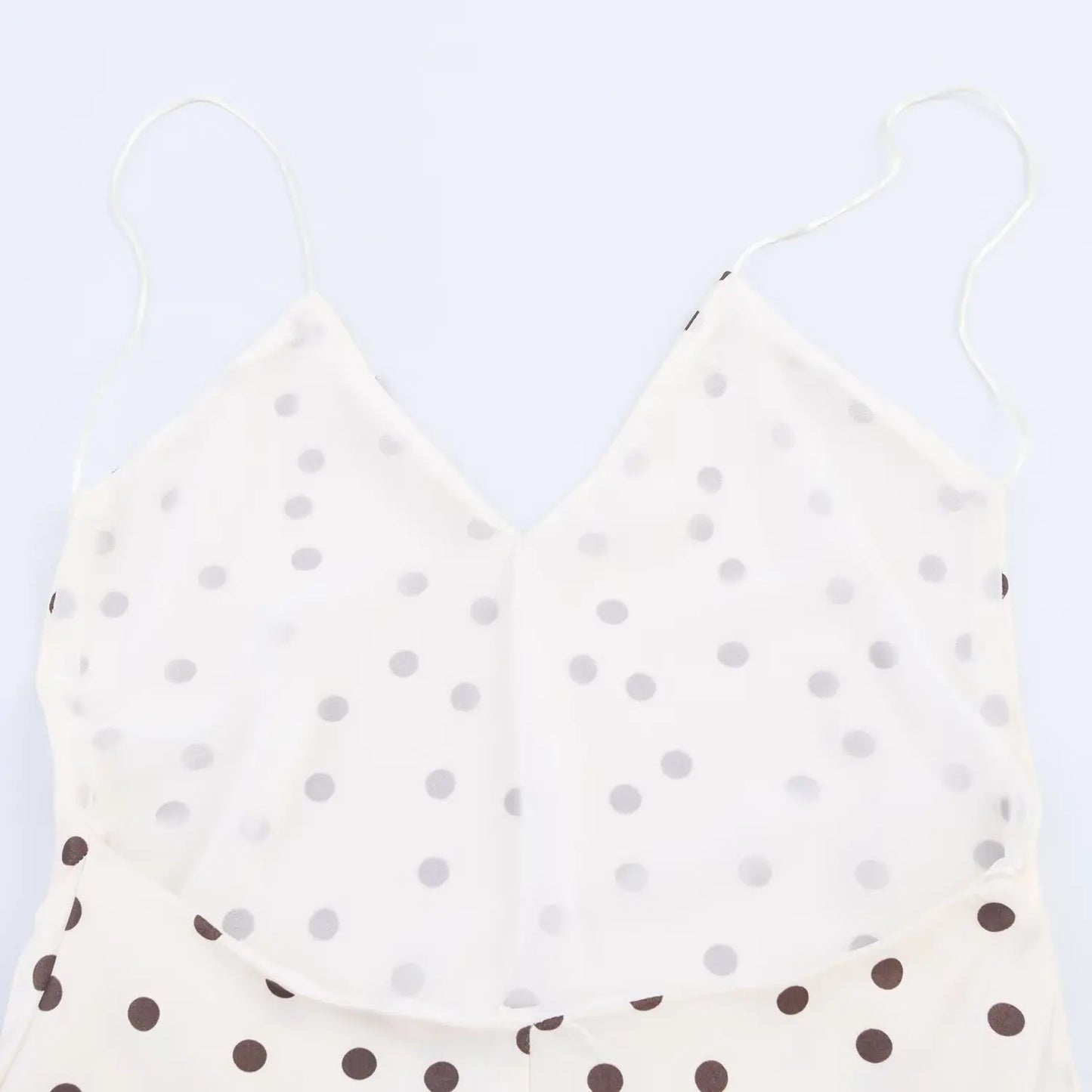 KONDALA Elegant Satin Polka Dot Dress Women's V-Neck Backless Slim Suspender Dress 2025 Summer Fashion Holiday Sexy Female Dress