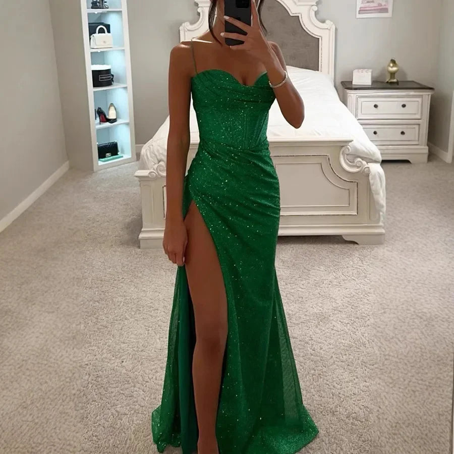 Fashionable Long Dress New Style Party Casual Loose Slit Women's Dress Elegant Evening Gown Wedding Important Occasions