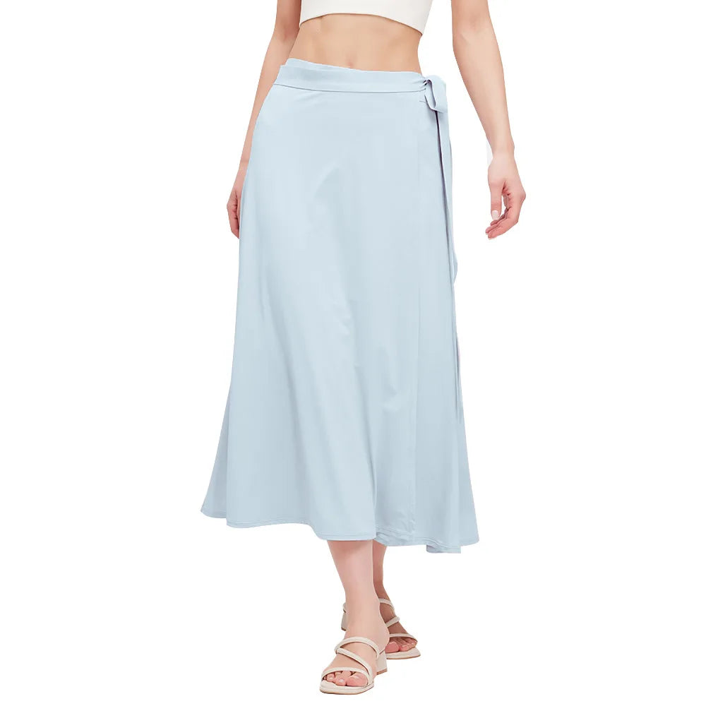 OhSunny One-Piece Beachy Sarong,Summer Multifunctional Bikini Cover Ups,UPF50+ Ice Feeling Long Skirts,Large Size 4 Ways to Wear