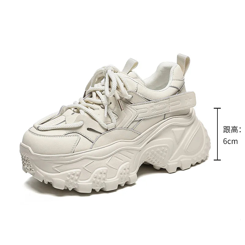 New Thick soled Dad Shoes Women's Versatile Casual Shoes with Strap Up Height Increase Lightweight Versatile Women's Shoes