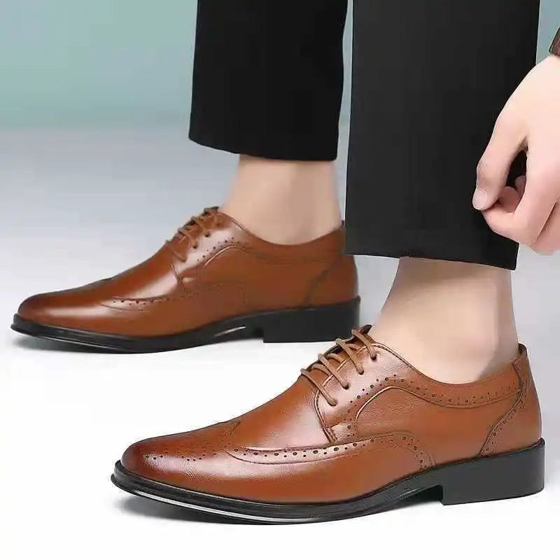 Handcrafted Men Oxford Shoes Business Dress Shoes New Classic Leather Shoes Party Wedding Shoe High Quality Lace-up Formal Shoe
