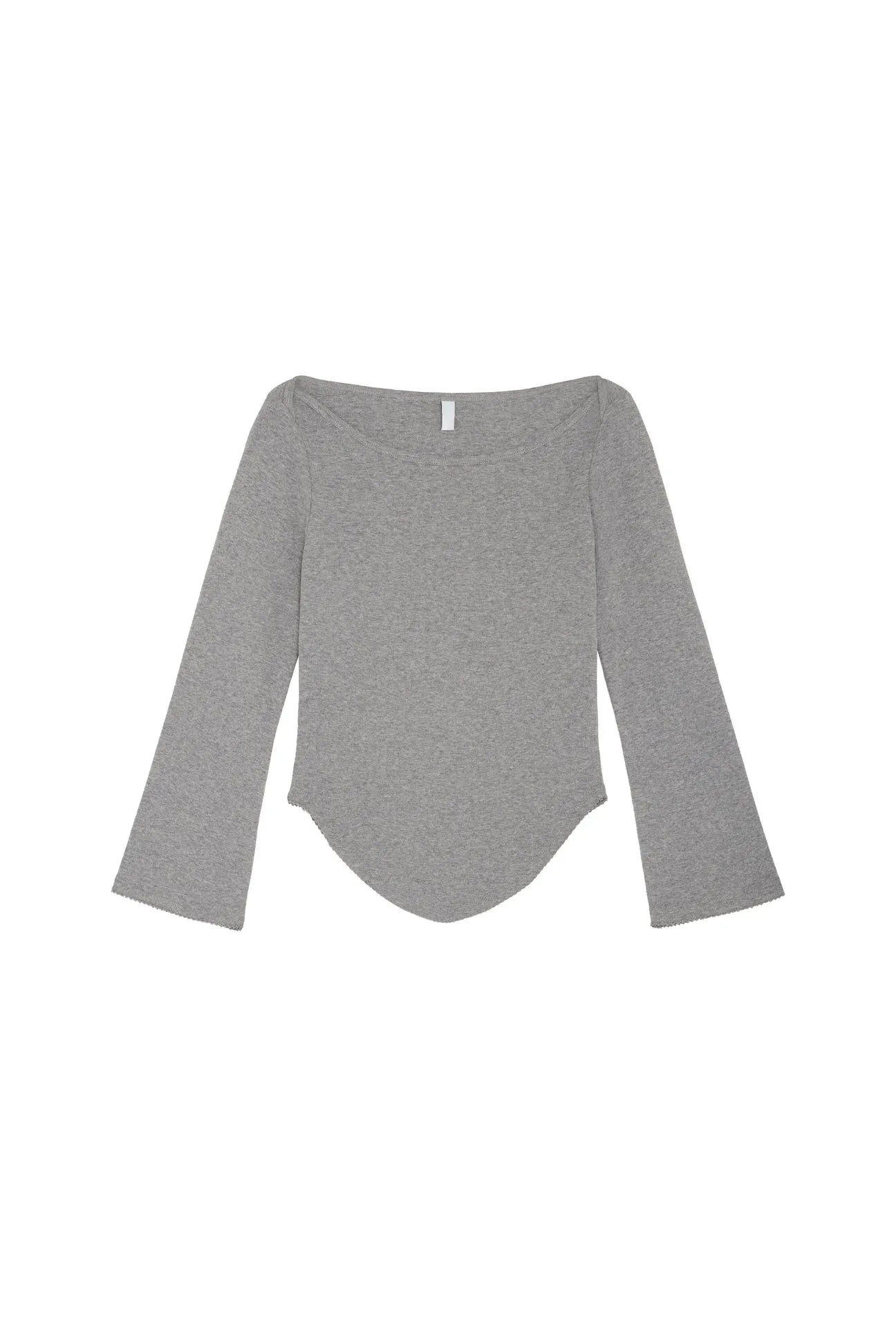 Cou Autumn Three-Quarter Sleeve Black Round Neck Long-Sleeve T-Shirt V-Shaped Hem Design Gray Top Casual Fashion White Top Lace Design Pink Base Shirt