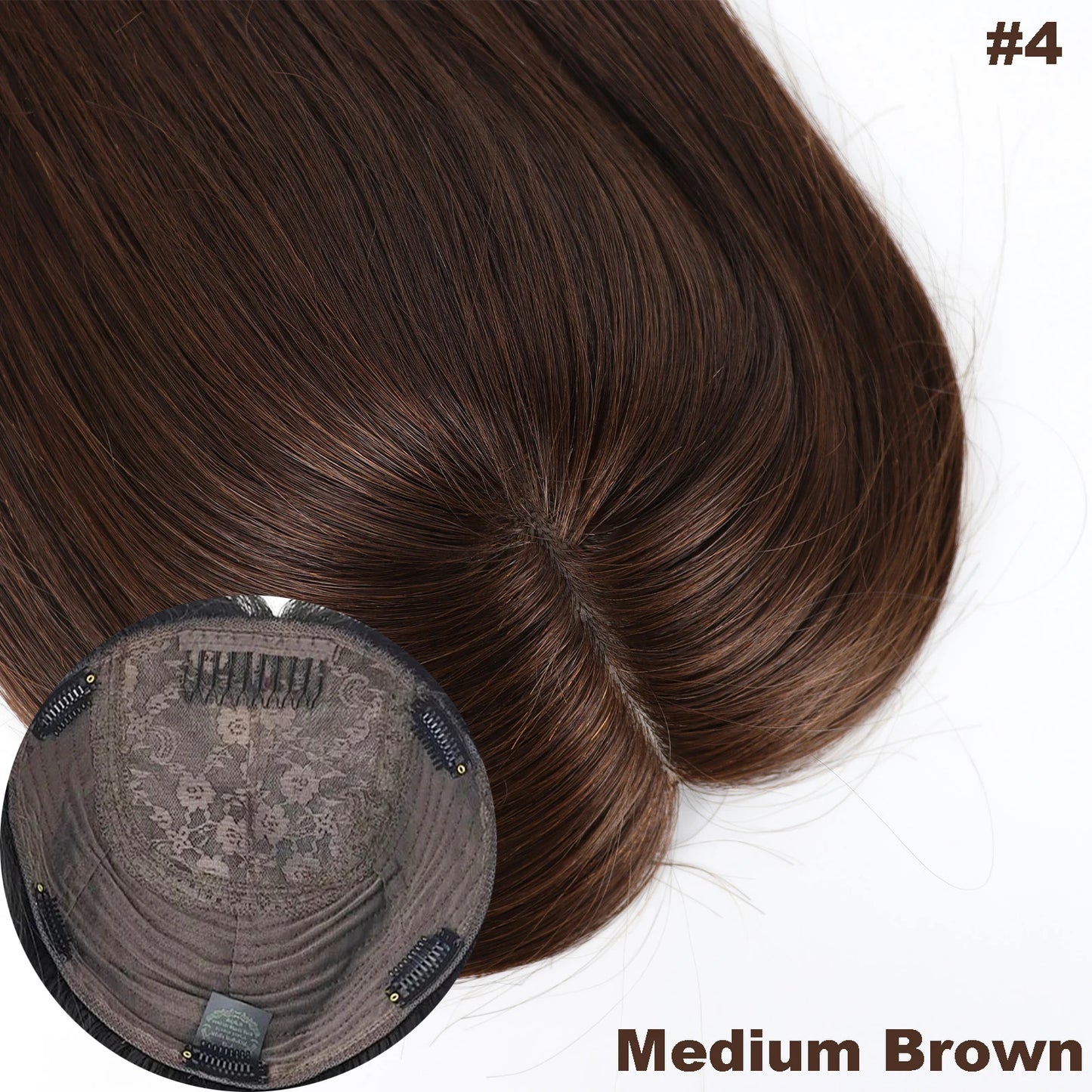 Dark Brown Jewish Topper Real Virgin European Human Hair Kosher Sheitels for White Women Silk Top Hairpieces Natural Scalp