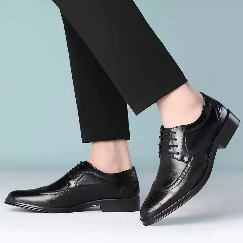 Handcrafted Men Oxford Shoes Business Dress Shoes New Classic Leather Shoes Party Wedding Shoe High Quality Lace-up Formal Shoe