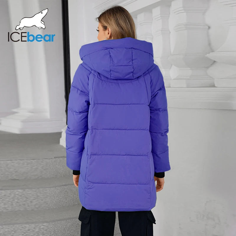 ICEbear Women's Padded Jacket New Winter 2024 with Hooded Zipper Stylish Warm Jacket Women's Jacket GWD3781I