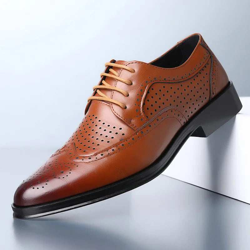 Handcrafted Men Oxford Shoes Business Dress Shoes New Classic Leather Shoes Party Wedding Shoe High Quality Lace-up Formal Shoe