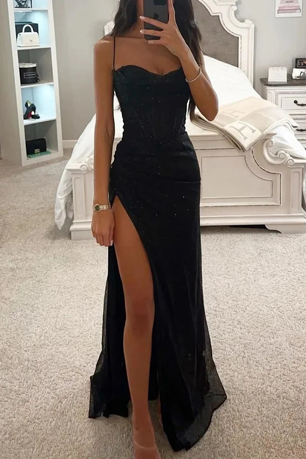 Fashionable Long Dress New Style Party Casual Loose Slit Women's Dress Elegant Evening Gown Wedding Important Occasions