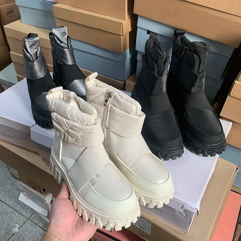 2024 Winter Snow Boots Women Plus Velvet Thickened Cold-resistant Warm Cotton Shoes Waterproof Non-slip Thick Sole