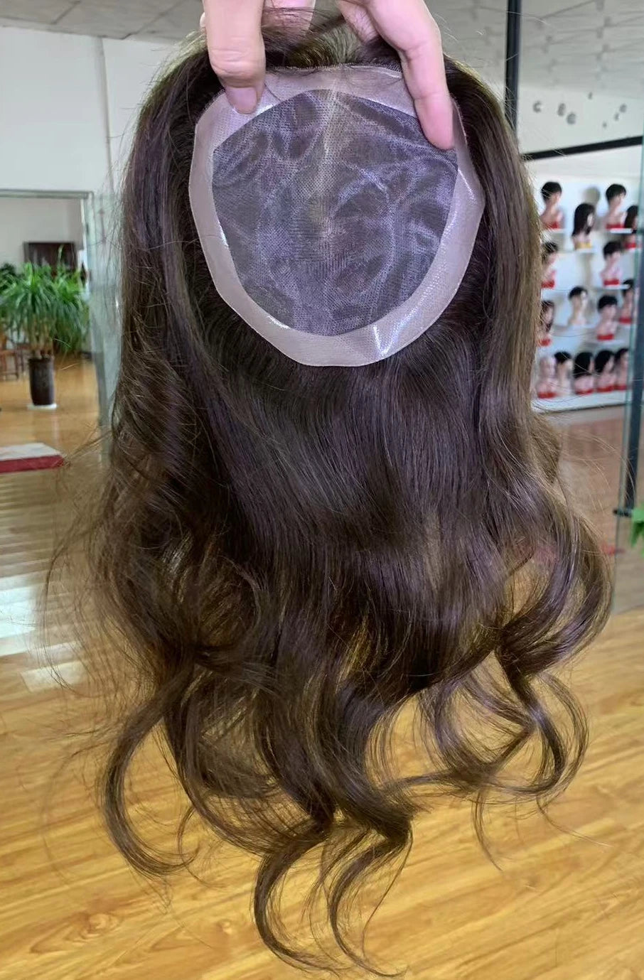 MONO Lace Toppers 6*6 inch Size European Raw Hair Women Toupee Invisible Free Part Hair Toppers Hair Extension