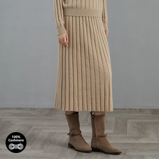 BC725 Women's Pure Cashmere Midi Skirt High Quality Luxury Brand Autumn Winter Fashion Elegant Clothing for Ladies