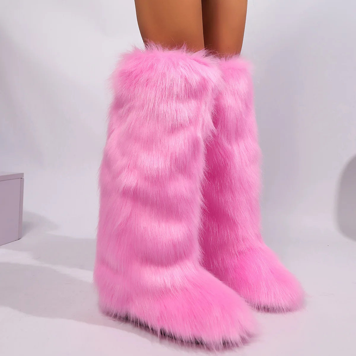Real raccoon fur boots for women in winter, real fur fox snow boots for women in winter